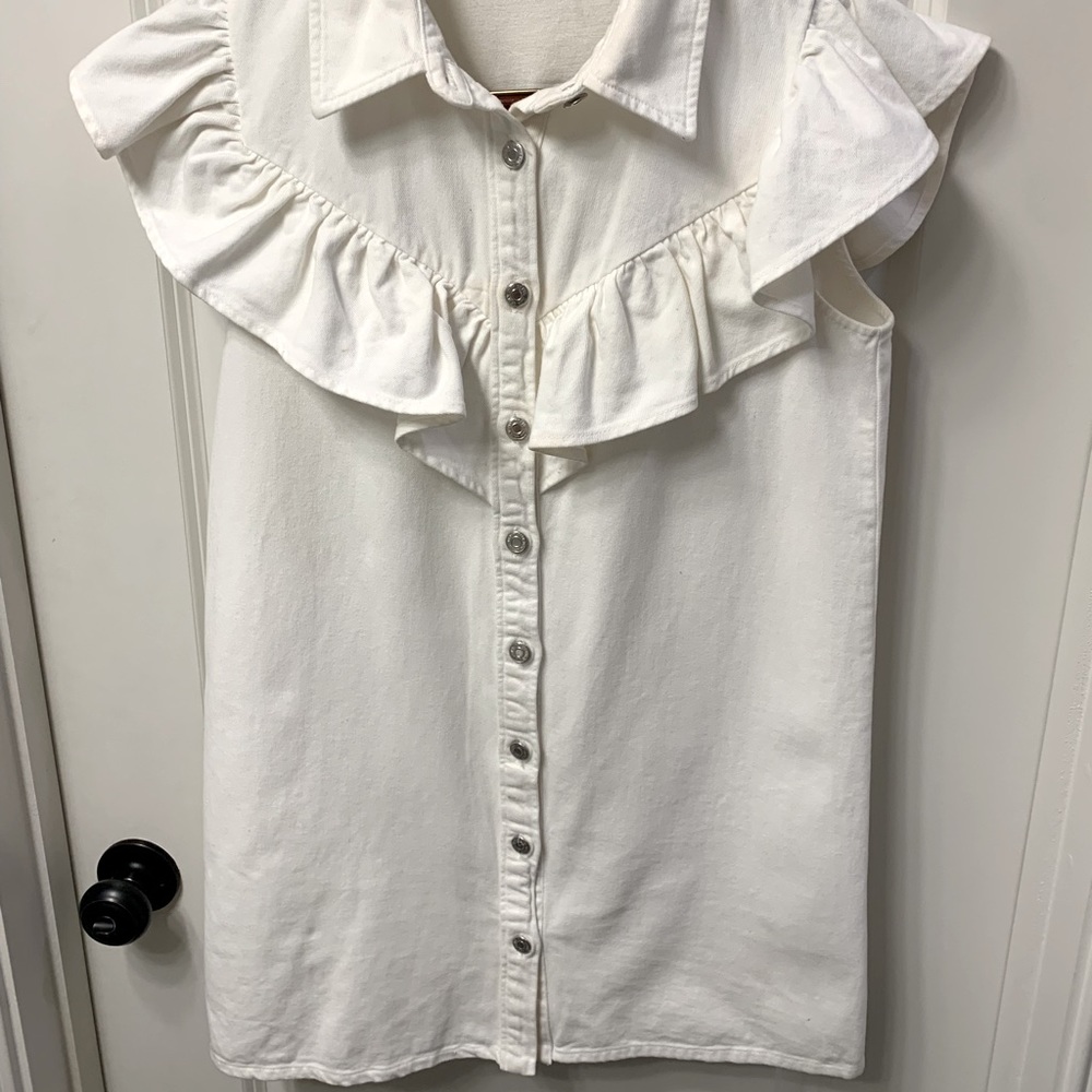 White denim Zara mini dress